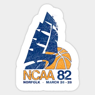 NCAA 82 - 80s Basketball Vintage/Faded Design Sticker